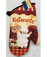 Printed Jumbo Kitchen Oven Mitt, 13&quot; ,FAT CHEF W/PIZZA PIE AT THE RESTOR... - $7.91