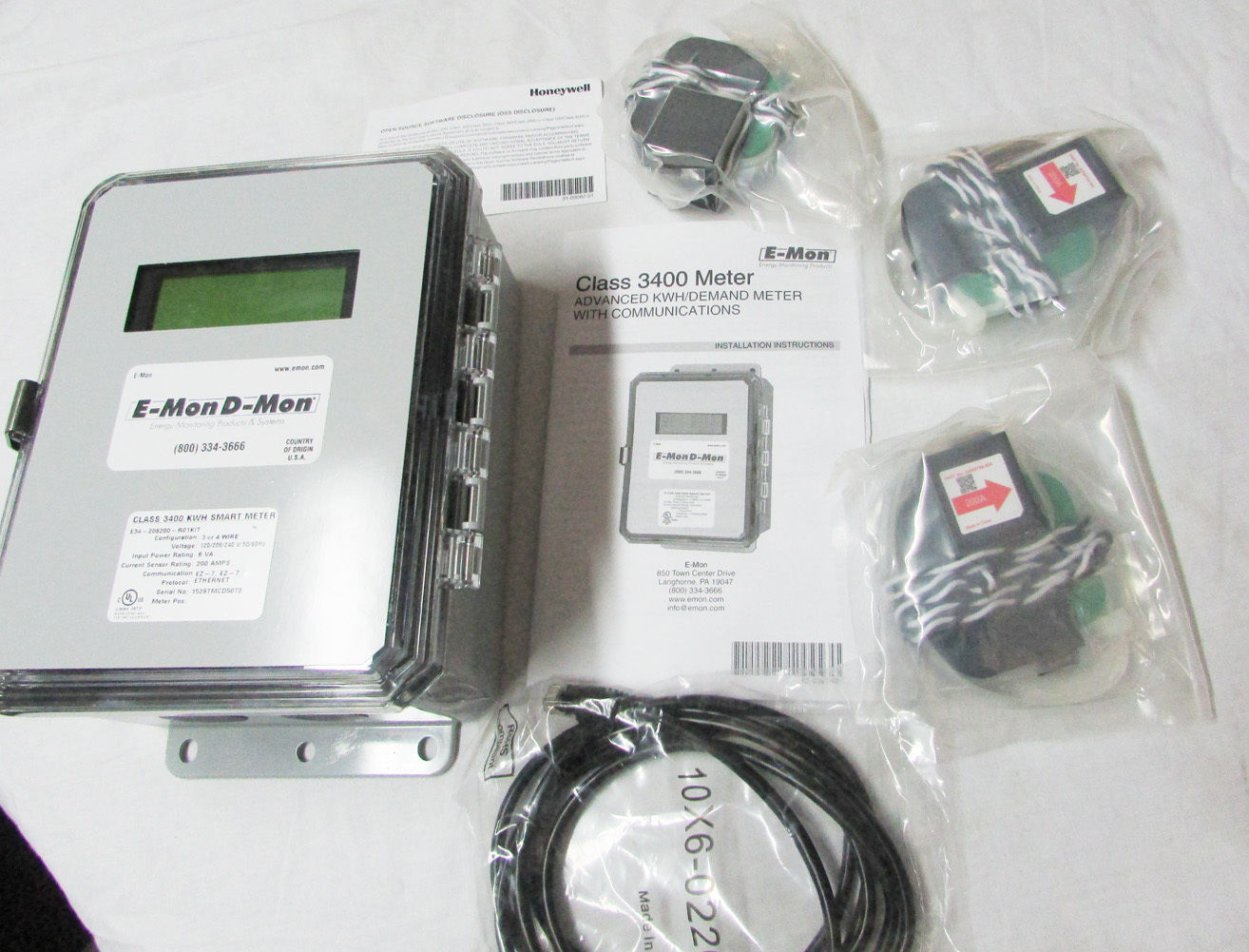 EMon DMon E34208200R01KIT Class 3400 KWH Smart Meter, 120/208/240V