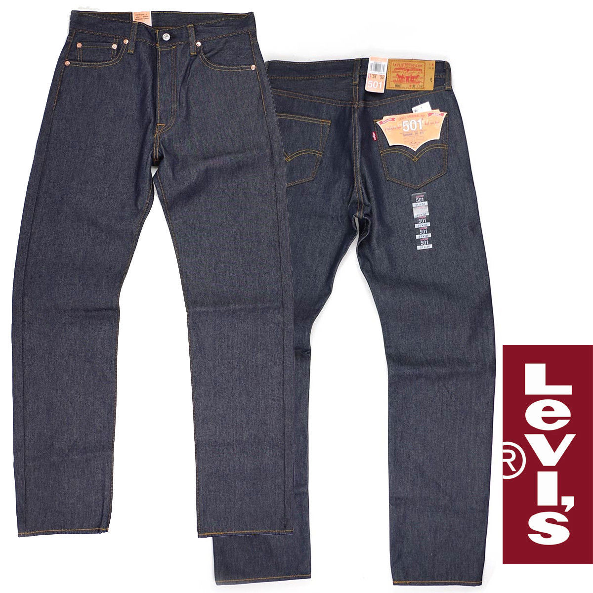 Levi's 501 W29 L32 Button Fly Shrink-To-Fit Mens Jeans Color Rigid ...