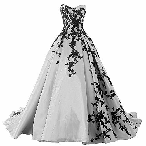 Plus Size Gothic Black Lace Long Ball Gown Prom Evening Dresses Silver US 18W