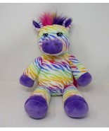 Build A Bear BABW Limited Edition Rainbow Striped 17&quot; Zebra Plush  - $18.99
