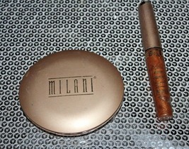 Milani Pressed Powder 10 Natural Beige Damaged & Lip Gloss New Lot Of 2 - $7.05