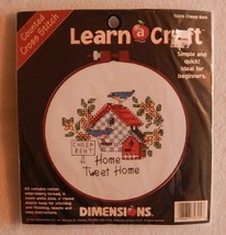 NEW Dimensions Learn A Craft Cross Stitch Kit Cheep Rent Home Tweet Home... - $9.99
