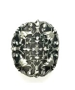 Floral Pewter Ponytail Cover Slide On Diamond Cut Flowers Hair Accessory... - $26.00