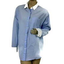 Old navy Blue &amp; White Striped Womens Large Boyfriend Button Down Shirt &quot;... - $14.84