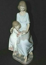 New Lladro 5457 Bedtime Story Figurine Mother Reading Book to Daughter N... - $326.69
