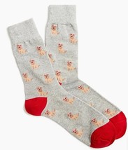 J. Crew Men's Valentines Day Dog Trouser Socks One Size Heather Grey - $12.00