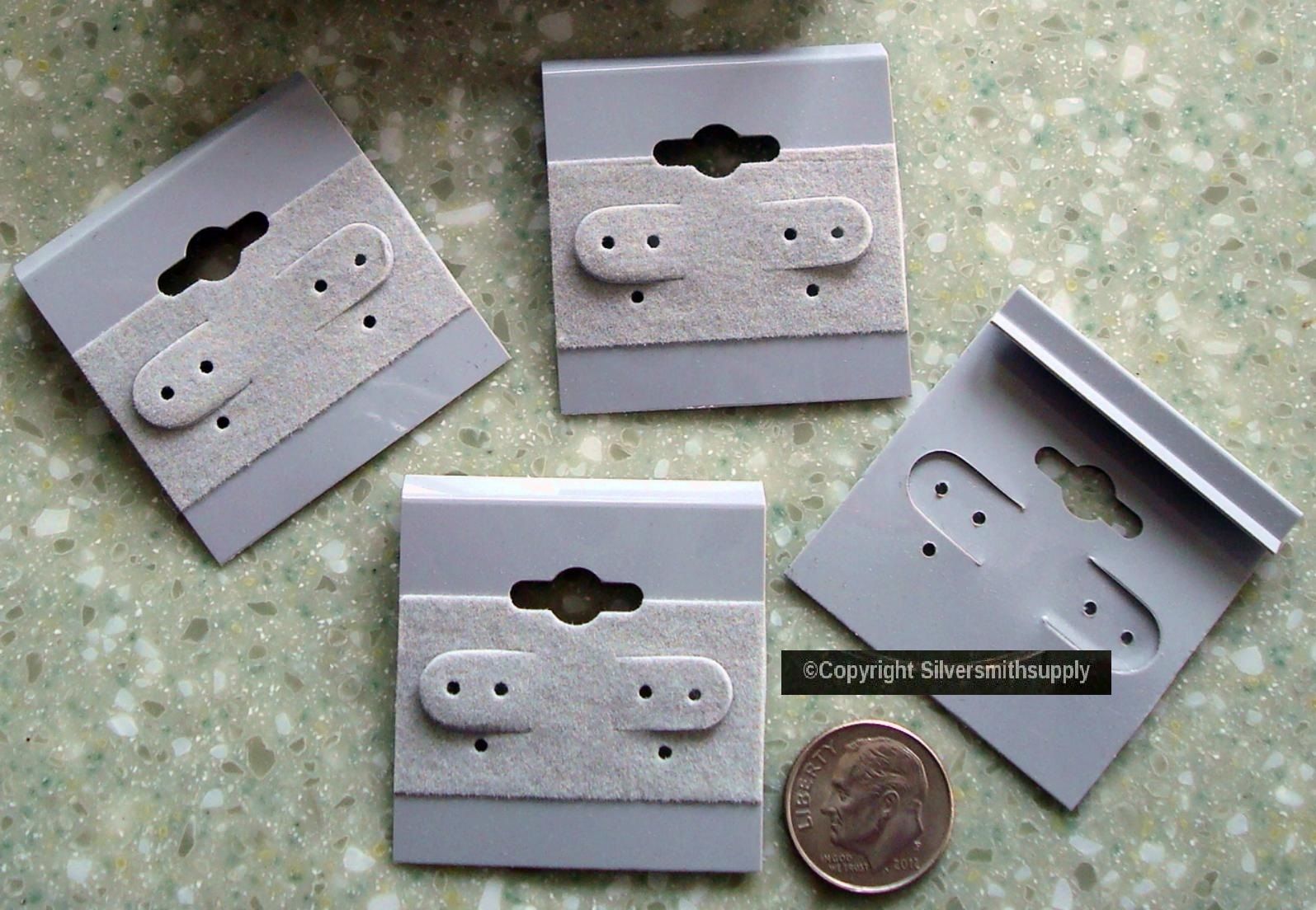100 Gray velvet earring cards jewelry display clip on or pierced