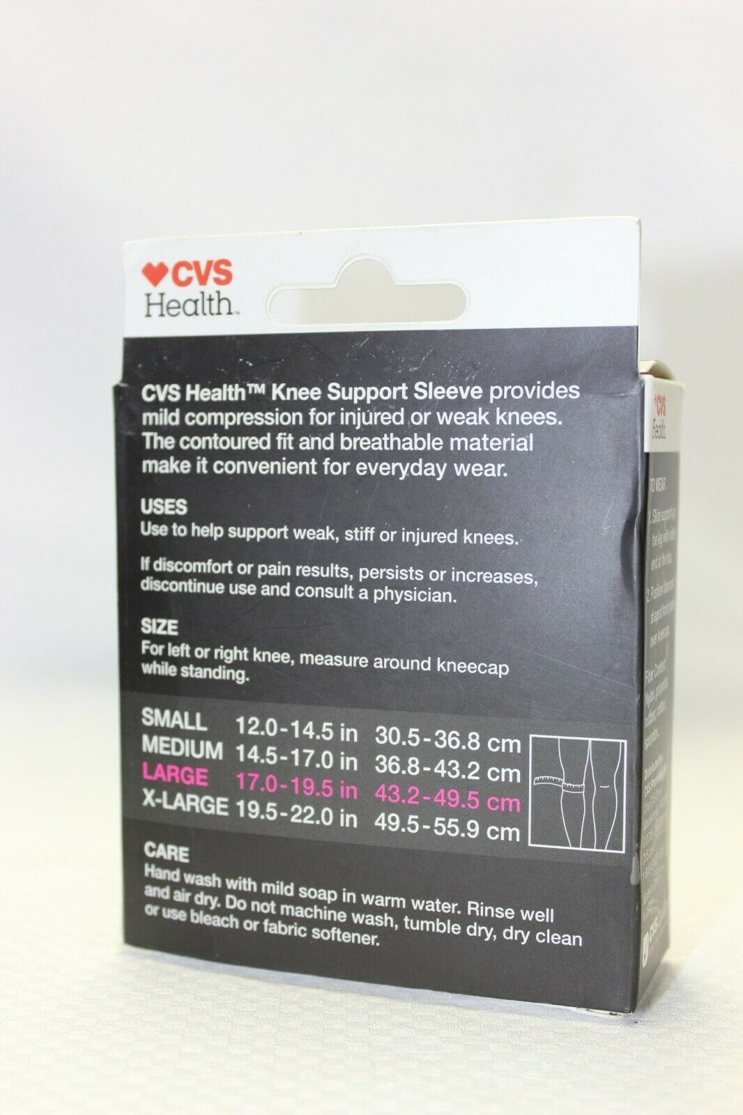 CVS Health Knee Support Sleeve Mild Compression, Large Orthotics