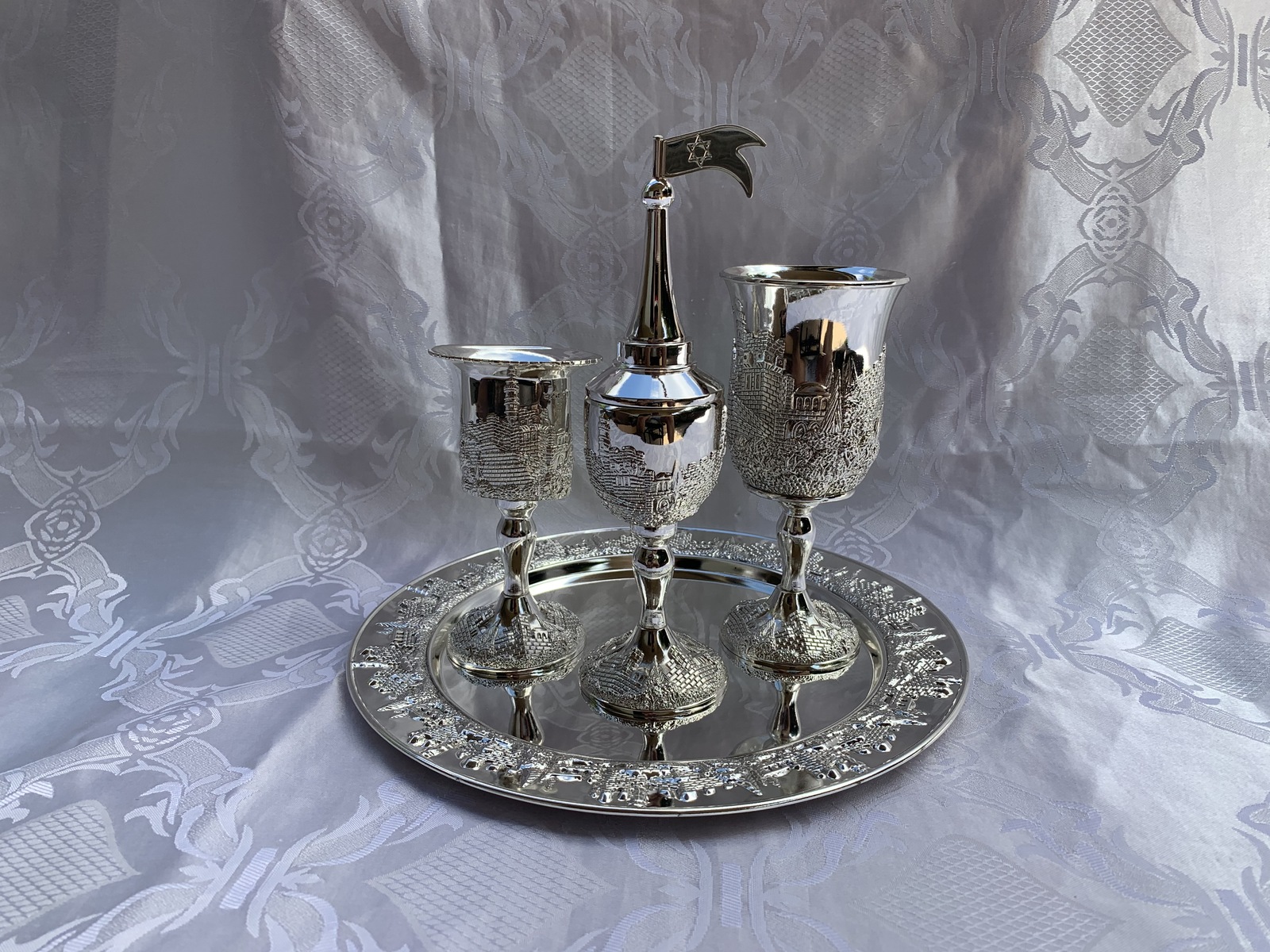 Havdalah Set Jerusalem shabbat Kiddush judaica Israel - Candles