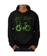 Amsterdam Weed Bike Rasta Sweatshirt Hoody Holland Flat Men Hoodie - $20.99