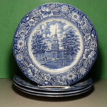 Liberty Blue dinner plate Set of 4 ironstone 10&quot; diameter Independence H... - $48.45