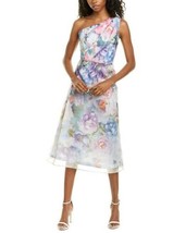 Adrianna Papell One Shoulder Organza Floral Midi Dress NWT New Reg $229 ... - $51.41