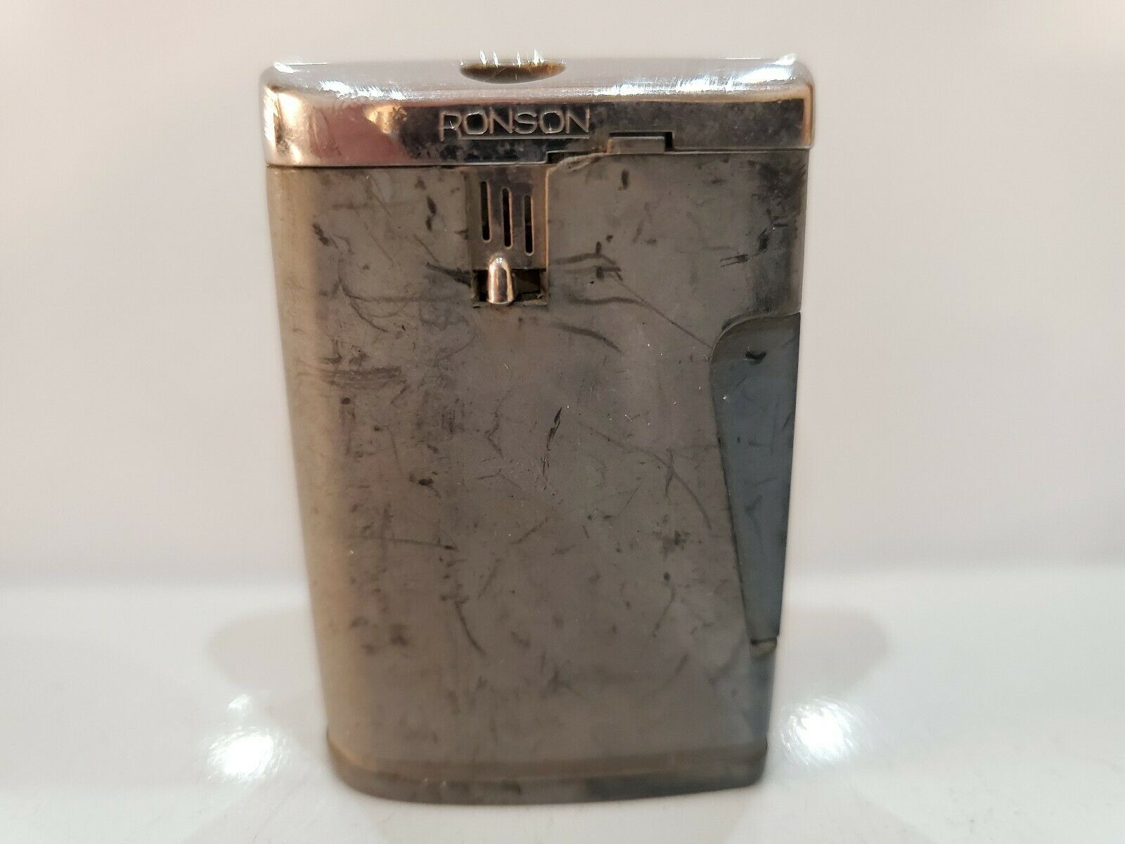 Ronson Lighter Varaflame Comet Color Steel Gray Matte Vintage / 1970s