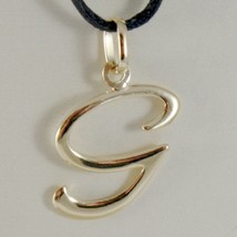 18K YELLOW GOLD PENDANT CHARM INITIAL LETTER G, MADE IN ITALY 0.9 INCHES, 23 MM image 1