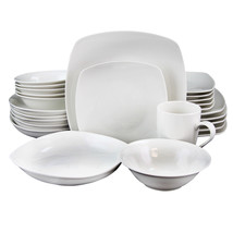 Gibson Home Hagen Square White Porcelain Dinnerware Set (30-Piece) - $51.72