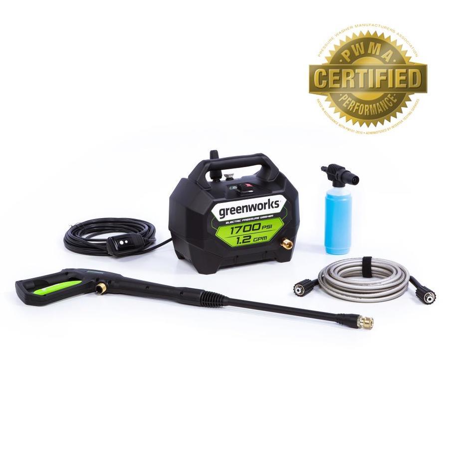 Greenworks 1700PSI 1.2GPM Cold Water Electric Pressure Washer Water
