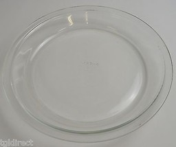 Pyrex Original Clear Pattern Pie / Baking Plate 9.75&quot; Wide Glass Bakewar... - $17.41