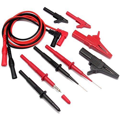 Aidetek Automotive Test Lead Kit Shielded Alligator Clips and Large ...