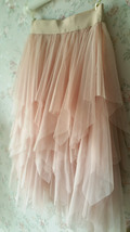 Layered Midi Tulle Skirt Blush Pink Ballerina Tulle Skirt Plus Size Party Skirt image 6