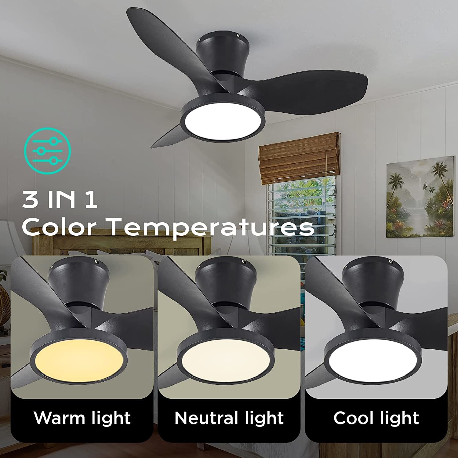 Ocioc Quiet Ceiling Fan With Led Light Dc Motor 32 Inch Large Air