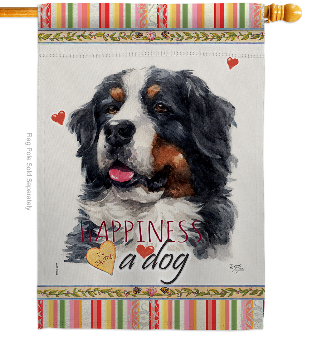 Bernese Cattle Happiness - Impressions Decorative House Flag H110183-BO