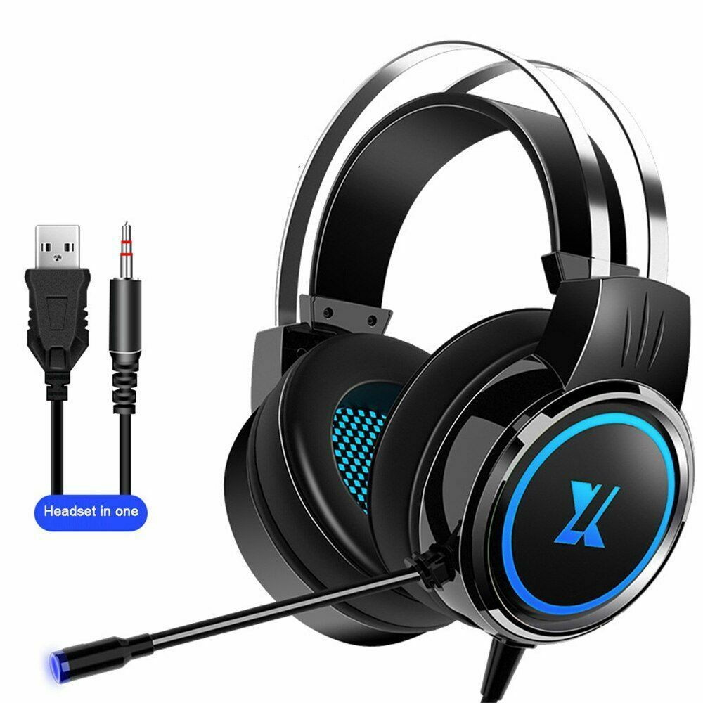 USB Wired Earphone Foldable Gaming Headphone Flexible Adjustable with Mic