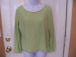 J. JILL  Top Green Long Sleeve Tee Shirt 100% Cotton Size LP Women's - $19.09