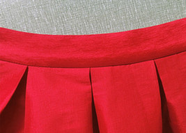 Elegant COBALT BLUE A-line Pleated Taffeta Skirt Ruffle Plus Size Pleated Skirts image 7