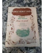 Piano Sheet Music Uncle Remus Said from Song of the South 1946 Walt Disney - $9.90