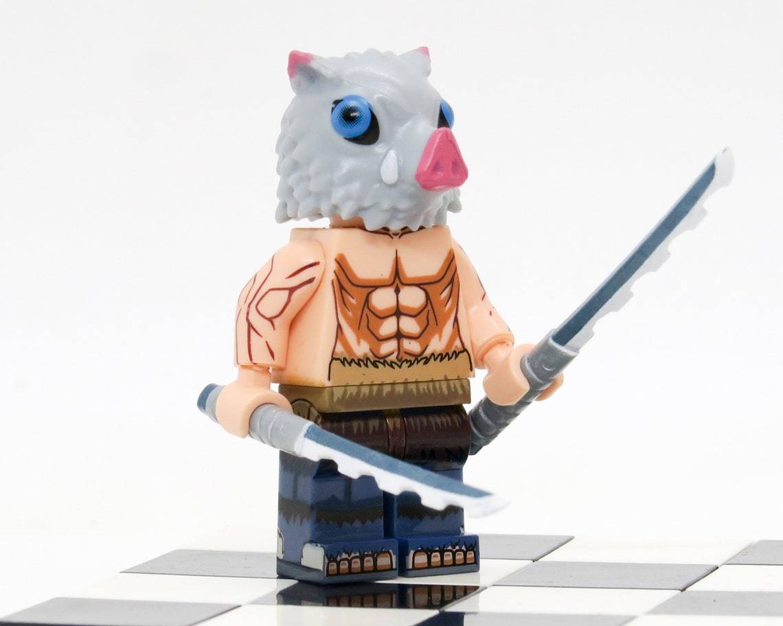 Demon Slayer Hashibira Inosuke Minifigures Weapons and Accessories ...