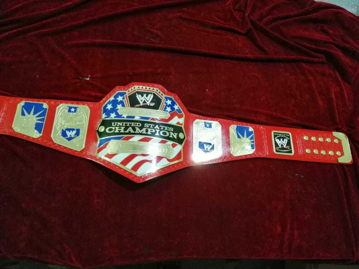 WWE United States Wrestling Championship Red Belt.Adult Size 2mm Plates ...