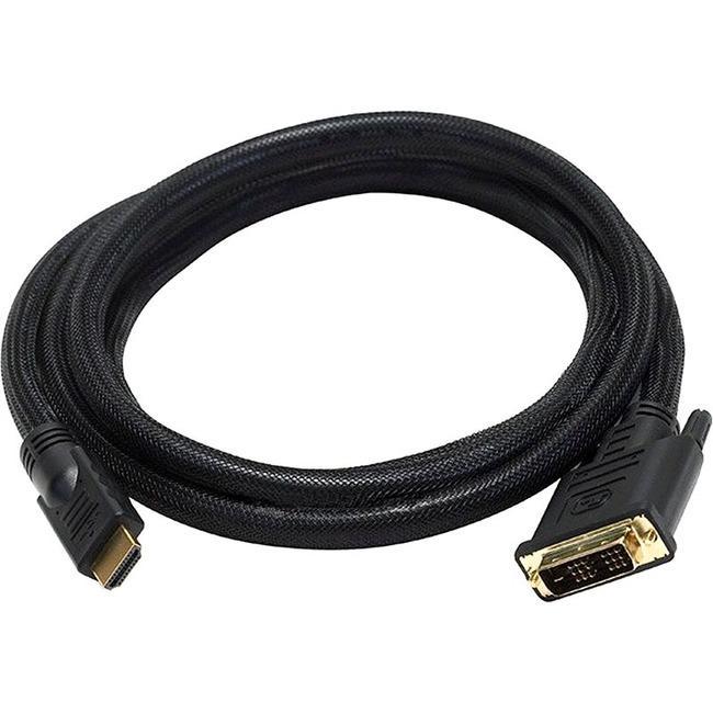 Monoprice 6ft 24AWG CL2 High Speed HDMI to DVI Adapter Cable w - Net Jacket - Bl