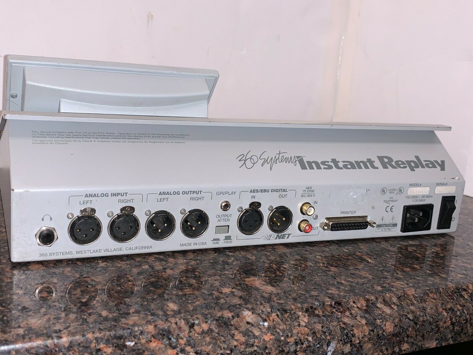 360 SYSTEMS INSTANT REPLAY DR554E 24 Hard Disk Audio Studio/Live