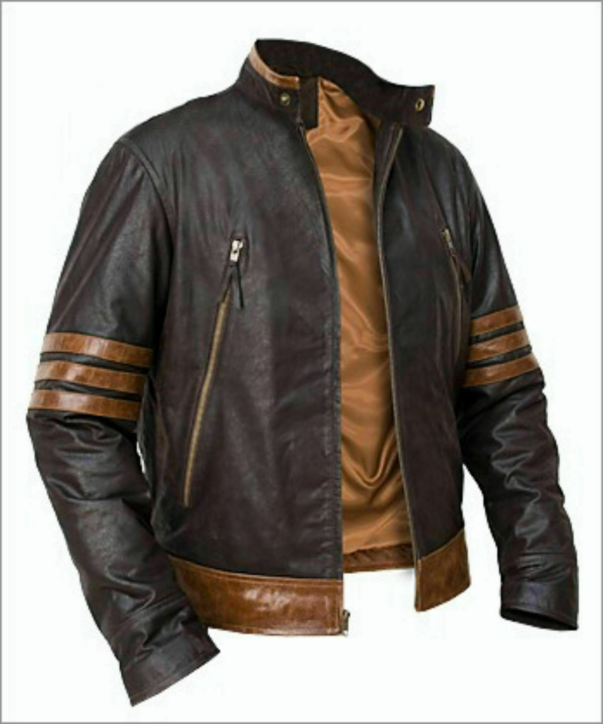 Special Blend - X-men wolverine origins bomber style brown real leather jacket size s m l xl 2xl