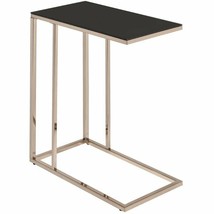 Coaster Contemporary Glass Top Side Table in Black and Chocolate Chrome - $85.35
