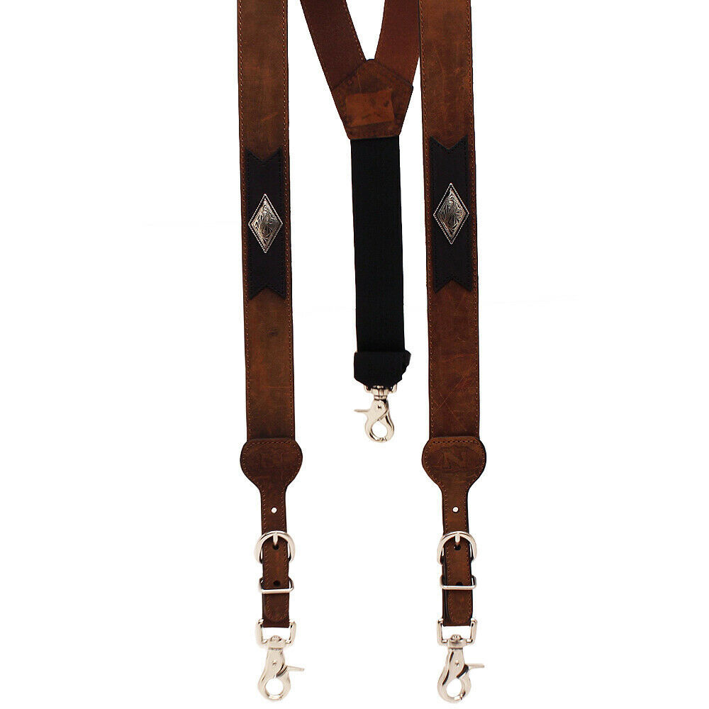 Medium Nocona Belt Mens Diamond Basic Leather Suspender Tan U44M Belts