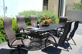7 piece outdoor dining set cast aluminum patio furniture Venice 6 person seating image 3