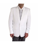 Mens Shawl Collar Dinner Jacket, White Polyester - $48.99