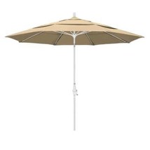 11 ft. Fiberglass Collar Tilt Double Vented Patio Umbrella in Antique Beige  - $427.99