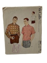 Mccalls 3087 Men’s Sports Shirt Vintage Sewing Pattern Size 16-16.5 1950’s - $25.73