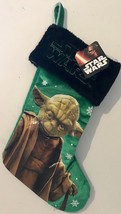 Star Wars YODA Christmas Stocking Green with Black Plush Cuff NEW - Great - $17.94