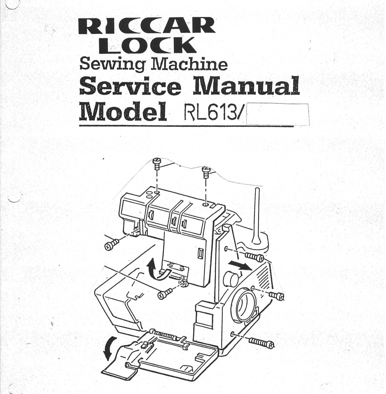 Primary image for Riccar Lock RL 613 Service Manual