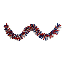 9' Patriotic "American Flag" Themed Artificial Garland with 50 Warm LED Lights - $61.06