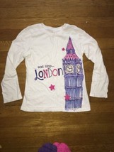 ! childrens place white london glitter graphic tee shirt medium 7 - 8 - $3.51
