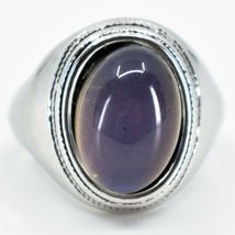 Vintage Inspired Silver & Black Painted Color Changing Oval Cabochon Mood Ring image 10
