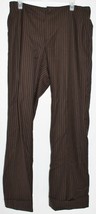 Banana Republic Women's Chocolate Brown Pinstripe Lined Dress Pants Size 14 image 1