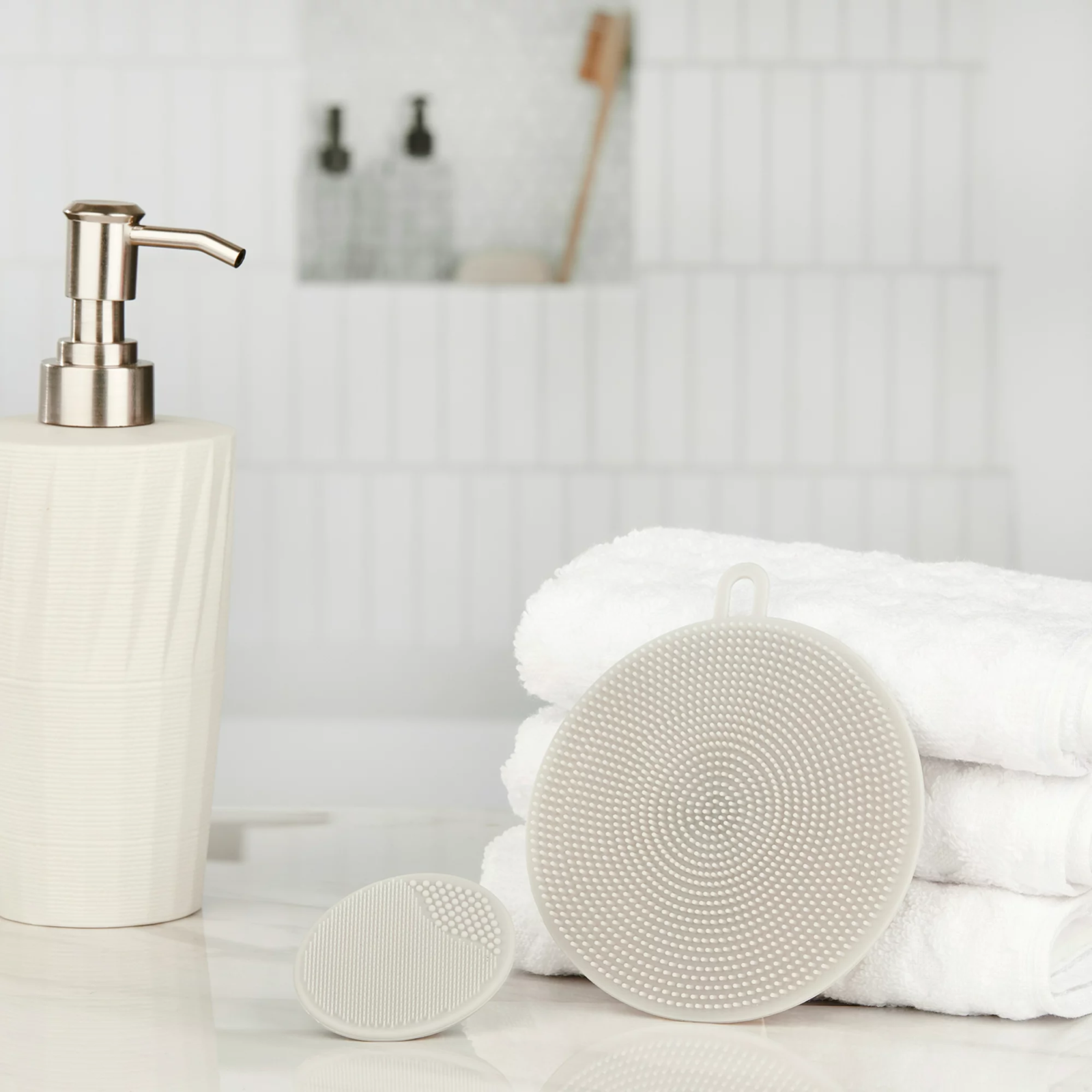 Equate Beauty Silicone Scrubber Duo Face Body Pore Cleansing Scrubber