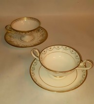 Antique Marshall Field&#39;s Cup and Saucer Set of 2 Patterns Bone China - $98.99