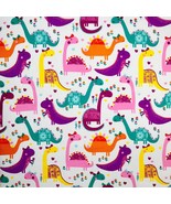 Cute Colorful Dinosaurs Fabric by Joann 100% Cotton By the Yard - $9.89